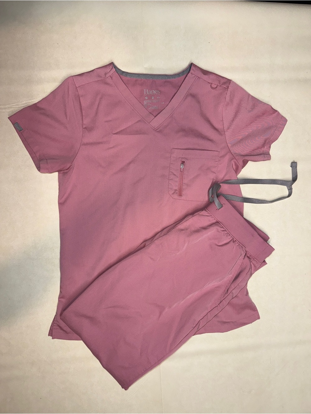 Hanes Women’s Scrub Set in Dusty Rose Pink
